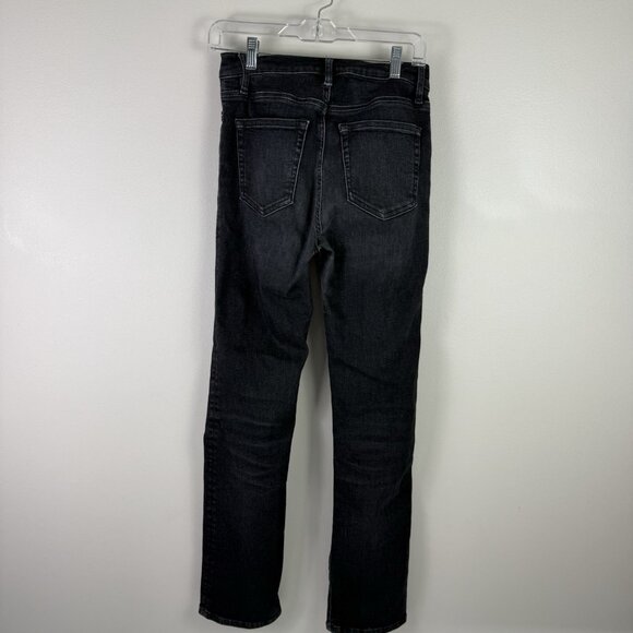 FRAME Le High Straight Long Jeans Black High Rise Skinny Denim Women’s 27 Flaw - Picture 6 of 9